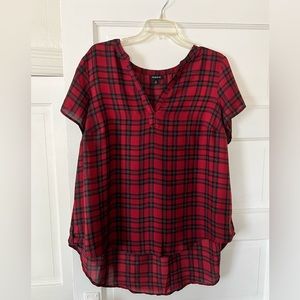 Torrid Red Plaid Blouse Size 0